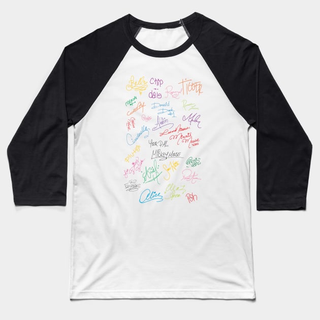 signatures Baseball T-Shirt by nomadearthdesign